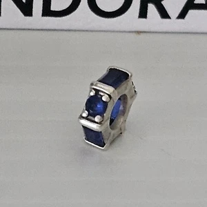 Pandora Sea Blue Ice Sculpture Silver Spacer Charm 797529 Free Post - Picture 1 of 19