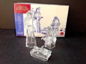 CRISTAL D’ARQUES Nativity France Crystal Mary/Joseph/Jesus Christmas Figurines - Picture 1 of 4