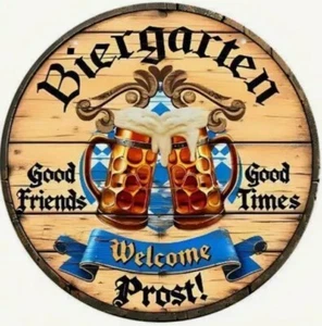 Biergarten Metal Sign Beer Octoberfest - Picture 1 of 3