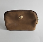 Vintage Paloma Picasso Leather Cosmetic Bag Italy Brown