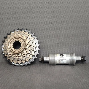 Vintage Shimano Freewheel 6-Speed MF-TZ20 14-28T Tange Bottom Bracket 68 107 - Picture 1 of 12