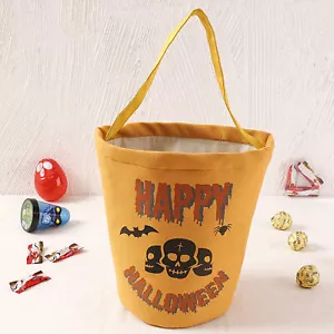 Halloween Candy Bag Pumpkin Themed Glove Spooky Bat Basket with Capacity 3d - Picture 1 of 17