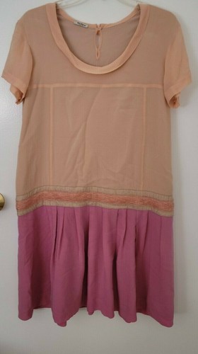 Abito Miu Miu Miu Misto Seta Rosa Taglia 40 Ottime Condizioni