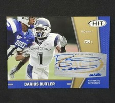 2009 Darius Butler Gold Auto /250 Sage Hit Rookie Autograph Card#A41 Connecticut