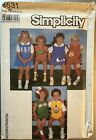 Vtg Simplicity Pattern 8531 Toddler' Jumper & Overalls With Appliques Sz 2-4 Unc