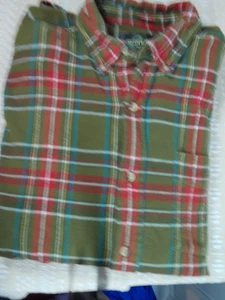 Men's Large Red Head Brand Co. Flannel Green Plaid Long Sleeve Button Up Shirt - Picture 1 of 4