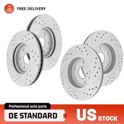 Conjunto de rotores de freio dianteiros + traseiros perfurados a disco para Chevy Trax Buick Encore 2013-2022 - Imagem 1 de 4