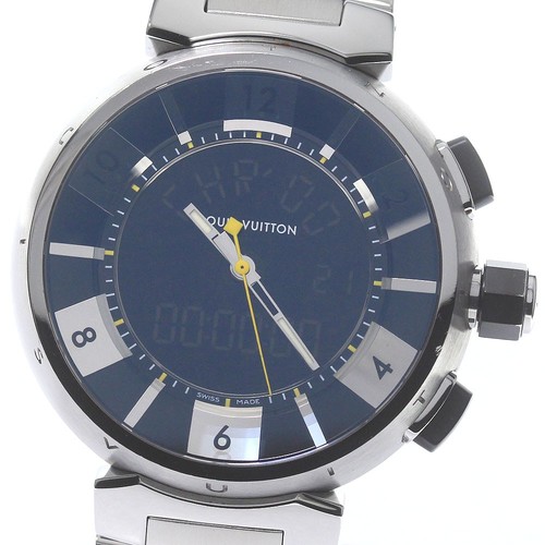 LOUIS VUITTON（LV） Orologio da uomo LOUIS VUITTON Tambour in nero Q118F Quadrante nero argento QZ_791639