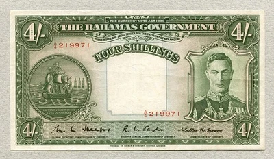 BAHAMAS 4 Shillings L.1936 P9a VF++ - Image 1 of 2