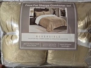 Weiches Sherpa Bettdecken-Set, Premium Daunen Alternative Micro Wildleder, Twin/ TwinXL - Bild 1 von 10