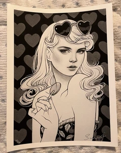 Firmado Lolita impresión artística Sarah Joncas edición limitada 4/10 póster giclee kubrick - Imagen 1 de 1