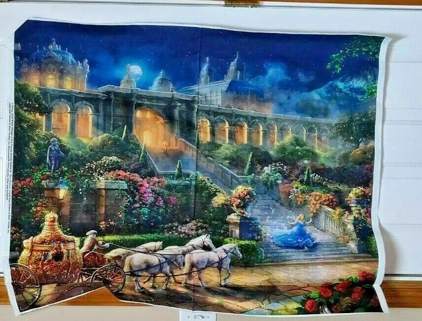 Disney Cinderella Clock Strikes at Midnight Digital Print Panel  btp - Image 1 of 1