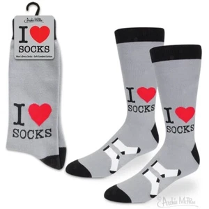 Novedad Calcetines de vestir para hombre I Love Socks - I heart Socks - algodón peinado suave BONITO - Imagen 1 de 7
