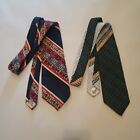 Lot Of 2 1960's Vintage Brittania Wide Designer Polyester Ties