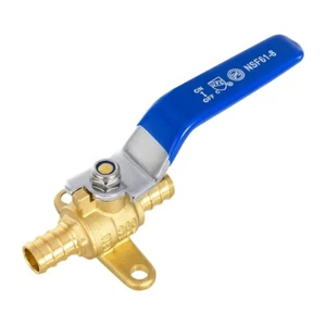 EFIELD 1/2"×1/2" Pex Drop Ear Ball Valve Blue Handle Brass No Lead Free Shipping - Picture 1 of 9