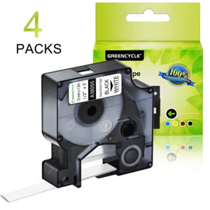 Cartucho de etiquetas de alambre de tubo termorretráctil 18055 1/2" para Dymo RHINO 5200 3000 paquetes de 4 - Imagen 1 de 12