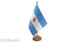 Argentina Table Desk Flag With Wooden Base