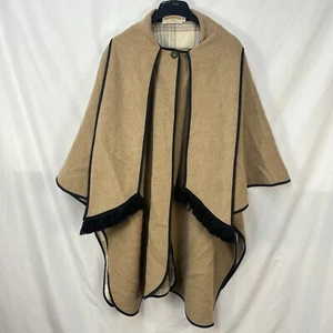 JAMES PRINGLE WEAVERS OF INVERNESS WOOL BLEND REVERSIBLE PLAID CAPE PONCHO OSFA - Picture 1 of 9