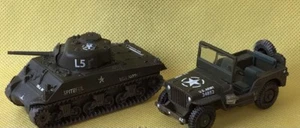 CORGI Sherman Tank & Jeep LOT 2 US Army Fighting Machines SPITEFUL & WILLYS JEEP - Picture 1 of 6