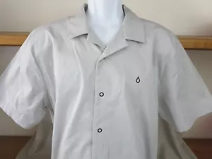 New Rare Volcom Men's Work Style Shirt Tan Pocket Surf Skate Snaps Extra Large - Picture 1 of 5