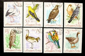 Hungary, 1968 International Bird Preservation, Scott 1889-96, 8 Stamps, CTO - Picture 1 of 3