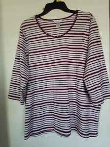Women's Christopher & Banks Striped Crew neck Pull Over  Knit top Sz  1X - Picture 1 of 3