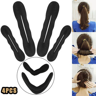 Hair Donut Bun Maker Magic Styling French Chignon Ballet Sock Updo DIY Tool 4PCS - Image 1 of 4