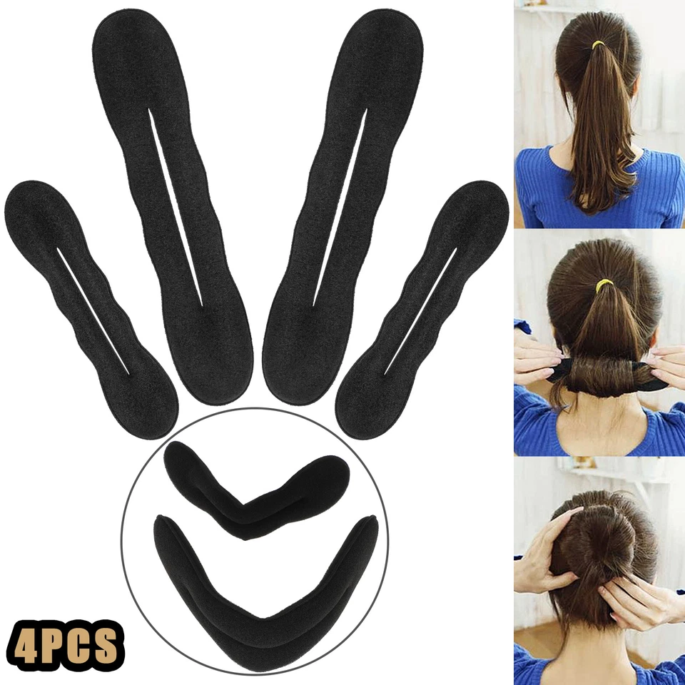 Hair Donut Bun Maker Magic Styling French Chignon Ballet Sock Updo DIY Tool 4PCS - Image 1 of 4
