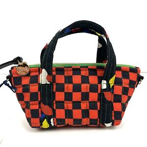 NWT Clare V Vivier Lil Zip Bag Purse | Red Navy Checker Mini Handbag Quilted $95