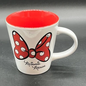 Disney Store Minnie Mouse Coffee Mug Bow White Red Inside Large Tea Cup - Picture 1 of 7