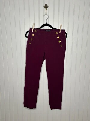 Pantalones de ciruela para mujer BANANA REPUBLIC Sloan con detalles de botones delanteros TALLA 4 Foto 1 de 4