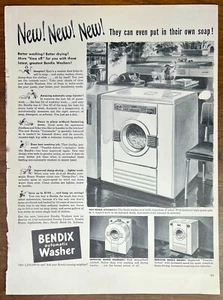 1940s BENDIX Washer Print Ad - Automatic Washing Machine Gyromatic Deluxe - Picture 1 of 1