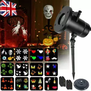 Newest LED Christmas Moving Laser Projector Light Xmas Halloween Party Snowflake - Picture 1 of 14