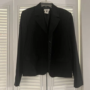 Barneys New York Women's Long Sleeve Fully Lined Four Button Blazer Black SZ 10 - Imagen 1 de 10