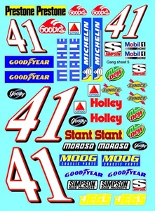 CLEAR VINYL Sticker Sheet #41 Citgo Sponsor Decal 1/24-1/16 Scale DIE-CUT - Picture 1 of 12