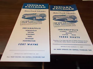 1947 Indiana Railroad Motorcoach Bus Fahrpläne / März und September - Bild 1 von 2