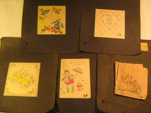 Lot of 5 UNUSED Vintage GREETING CARDS 1930 - 1940s Invitations [Y79C2c] - Picture 1 of 12