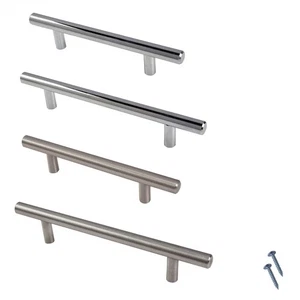 Paquete de 10 manijas de metal T-Bar - Elegante gabinete y cajón tirador manijas para hágalo usted mismo - Imagen 1 de 12