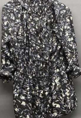 Новый с Ярлыками Белый дом черный рынок синий с Ecru цветочный принт парка женская куртка XS - Изображение 1 из 4