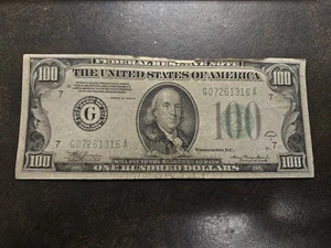 1934 A Chicago, IL $100 Federal Reserve Note Bill Hundred Dollar Circulated NICE - Picture 1 of 10
