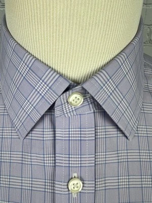 Camisa de vestir Charles Tyrwhitt para hombre 16 1/2-35 calce clásico puño francés púrpura a cuadros Foto 1 de 4
