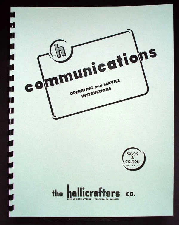 Hallicrafters SX-99 SX-99U SX99 SX99U Communications Receiver Manual - Image 1 of 1