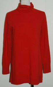 Ann Taylor Wool Blend Orange Funnel Neck Long Sleeve Side Slits Sweater S Small - Picture 1 of 4