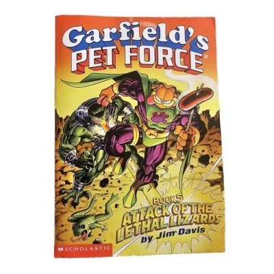 Garfield's Per Force Attack of the Lethal Lizards Jim Davis 1st Scholastic Print - Image 1 of 4