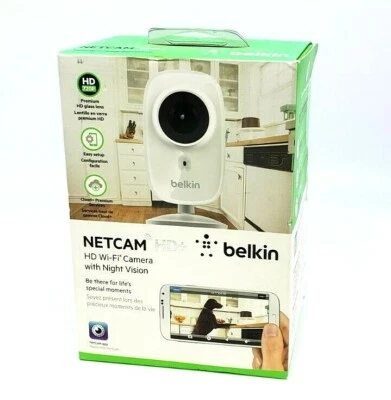 Cámara Belkin NetCam HD Wi-Fi con lente de vidrio y visión nocturna (F7D7606fc) NUEVA™ Foto 1 de 4