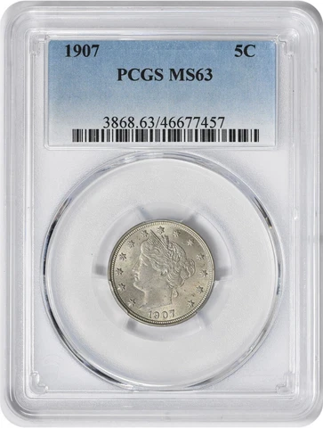 1907 Liberty Nickel MS63 PCGS Cover