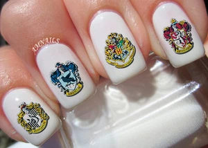 Harry Potter Crests Nail Art Stickers Transfers Decals Set of 40 - A1208 - Picture 1 of 2