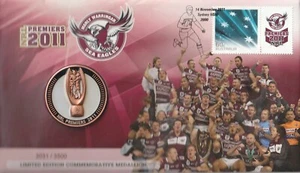 PNC Australia 2011 NRL Manly Sea Eagles NRL Premiers Medallion Limited Ed 3500 - Picture 1 of 4