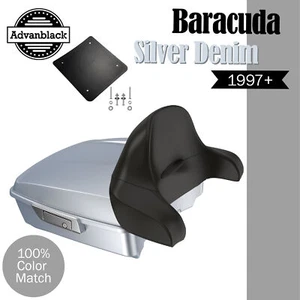 BARRACUDA SILVER DENIM Rushmore Chopped Tour Pack Wrap Around For Harley/Softail - Bild 1 von 12