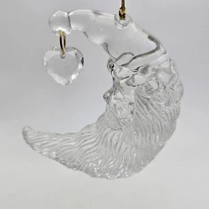 Christmas Celestial Ornament Acrylic Santa Face Quarter Moon Heart Dangles Clear - Picture 1 of 5